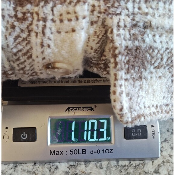 Sadie & Sage Plaid Shirt Jacket Womens Med Brown White Wool Blend Shacket Button - Picture 11 of 11